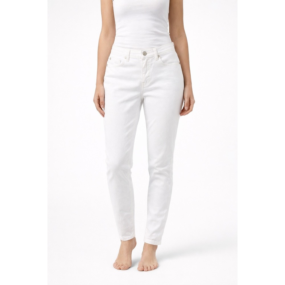 Eileen Fisher Organic Cotton Stretch Straight Leg‎ Jeans White Women's Size 4